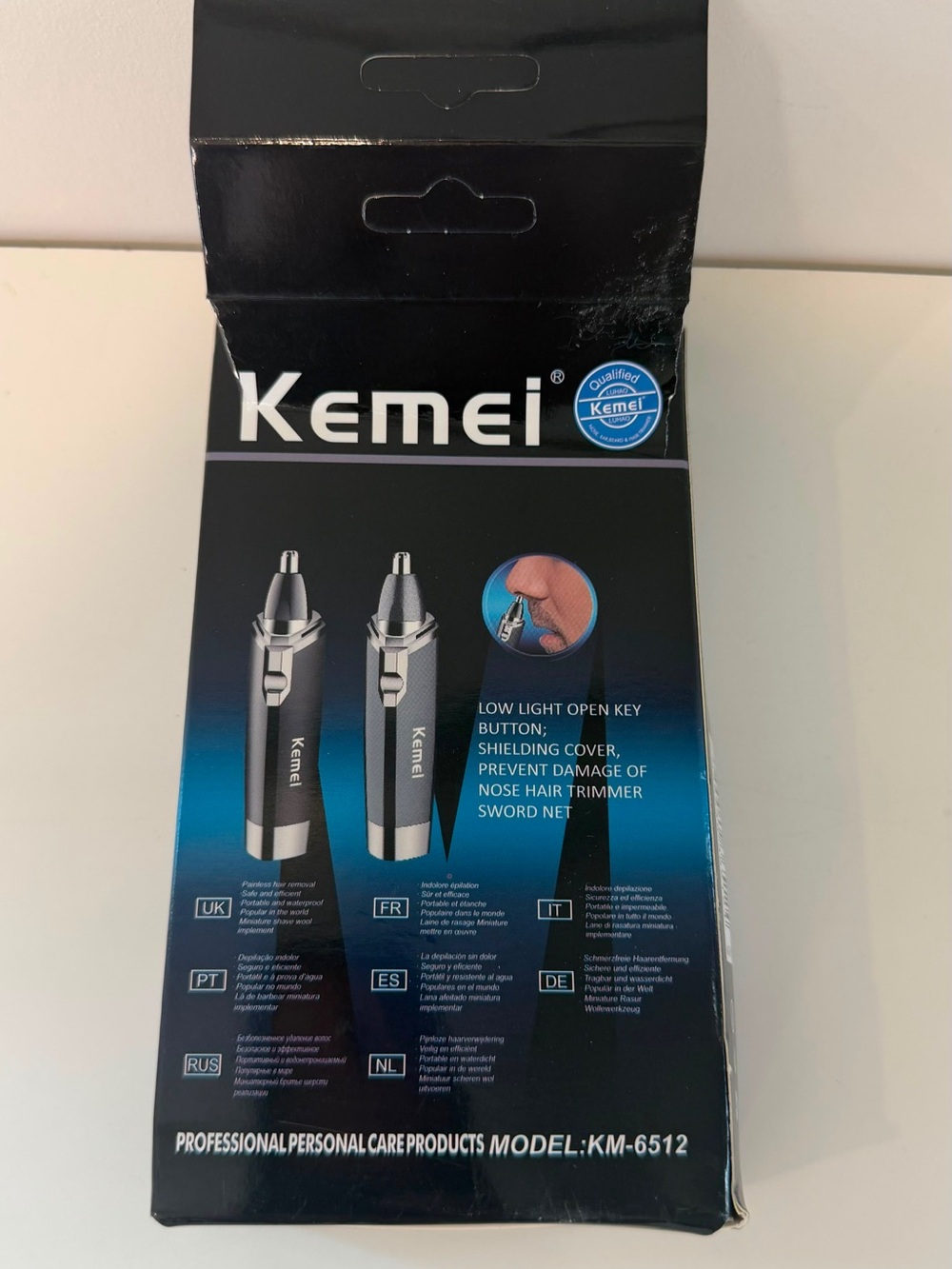 Kemei KM-6512 Electric Nose and Ear Hair Trimmer Black Battery Operated
